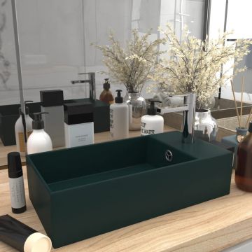 Gossi chiuveta de baie cu preaplin, verde inchis, ceramica