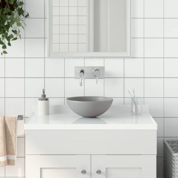 Gossi chiuveta de baie, gri deschis, ceramica, rotund