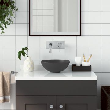 Gossi chiuveta de baie, gri inchis, ceramica, rotund