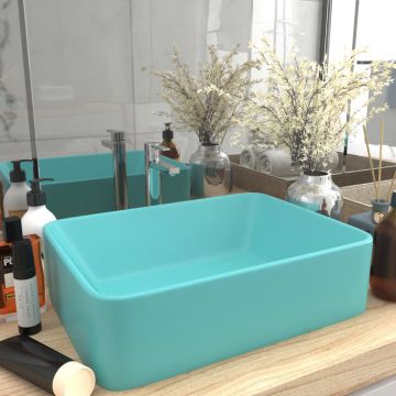 Gossi chiuveta de baie lux, verde deschis mat, 41x30x12 cm, ceramica