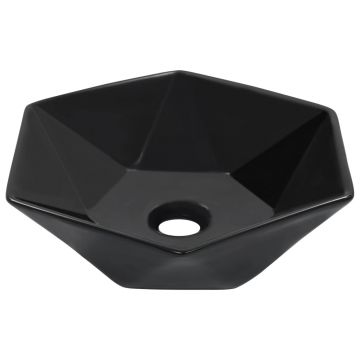 Gossi chiuveta de baie, negru, 41 x 36,5 x 12 cm, ceramica