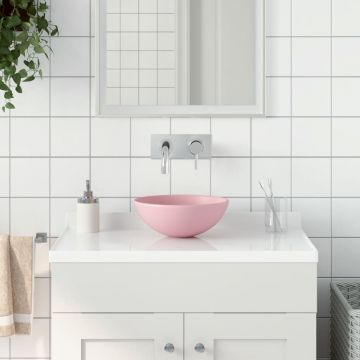 Gossi chiuveta de baie, roz mat, ceramica, rotund