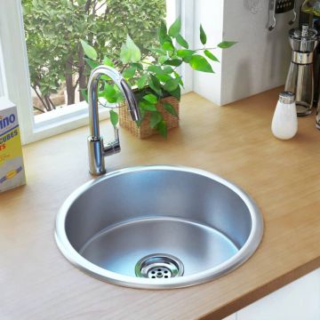 Gossi chiuveta de bucatarie cu sita si sifon, otel inoxidabil