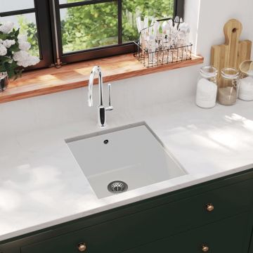 Gossi chiuveta de bucatarie din granit, alb, bazin unic