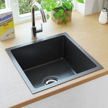 Gossi chiuveta de bucatarie lucrata manual, negru, otel inoxidabil