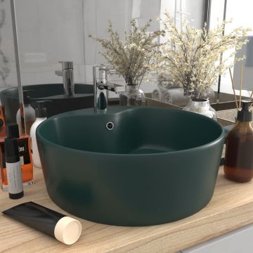Gossi chiuveta de lux cu preaplin verde inchis mat 36x13 cm ceramica