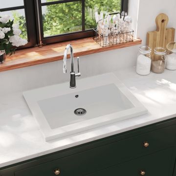 Gossi chiuveta din granit, alb, 600 x 450 x 120 mm