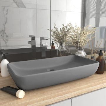 Gossi chiuveta dreptunghiulara lux gri deschis mat 71x38 cm ceramica