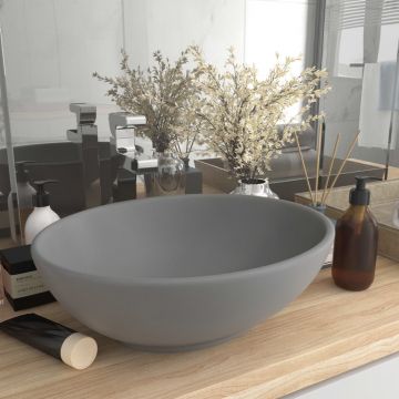 Gossi chiuveta lux, gri deschis mat, 40x33 cm, ceramica, forma ovala