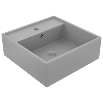 Gossi chiuveta lux preaplin, gri deschis mat 41x41 cm ceramica patrat