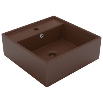 Gossi chiuveta lux, preaplin maro inchis mat 41x41 cm ceramica patrat
