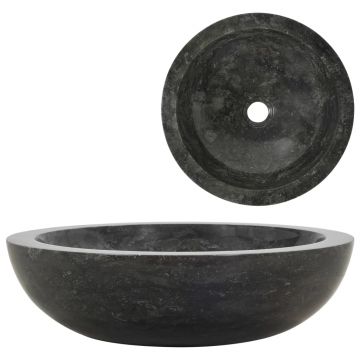 Gossi chiuveta, negru, 40 x 12 cm, marmura