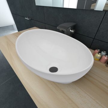 Gossi chiuveta ovala, alb, 40 x 33 cm, ceramica premium