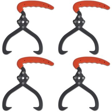 Gossi cleste cu maner pentru busteni din lemn, 4 buc., pvc