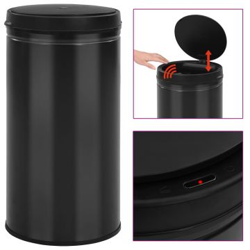 Gossi cos de gunoi automat cu senzor, 60 l, negru, otel carbon