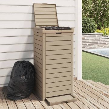 Gossi cos de gunoi de exterior maro deschis 41x41x86 cm polipropilena