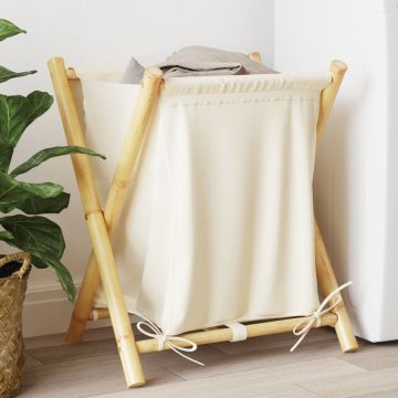 Gossi cos de rufe, alb crem, 45x55x63,5 cm, bambus