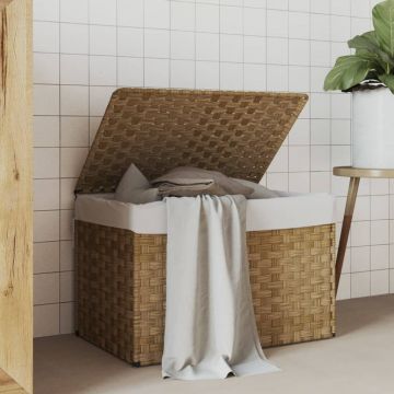Gossi cos de rufe cu capac, 55,5x35x34 cm, poliratan