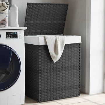 Gossi cos de rufe cu capac, gri, 46x33x60 cm, poliratan