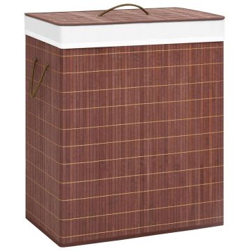 Gossi cos de rufe din bambus cu 2 sectiuni, maro, 100 l
