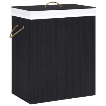 Gossi cos de rufe din bambus cu 2 sectiuni, negru, 100 l