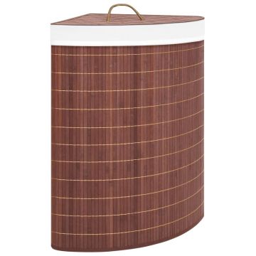 Gossi cos de rufe din bambus de colt, maro, 60 l