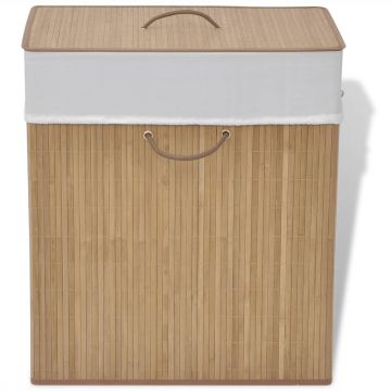 Gossi cos de rufe din bambus dreptunghiular, natural