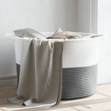 Gossi cos de rufe, gri si alb, Ø55x36 cm, bumbac