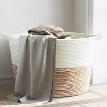 Gossi cos de rufe, maro si alb, Ø60x36 cm, bumbac