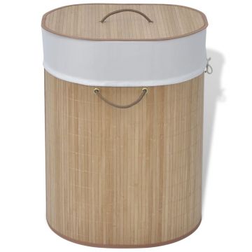 Gossi cos de rufe oval din bambus, natural
