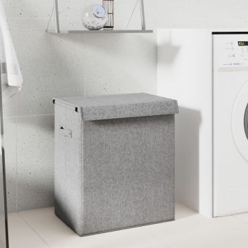 Gossi cos de rufe pliabil, gri, 51x34,5x59 cm, imitatie de panza