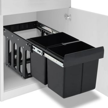 Gossi cos gunoi retractabil pentru dulap bucatarie, silentios, 36 l