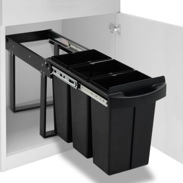 Gossi cos gunoi retractabil pentru dulap bucatarie, silentios, 36 l