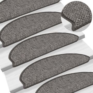 Gossi covorase autoadezive de scari 15 buc. maro bej 65x21x4cm sisal
