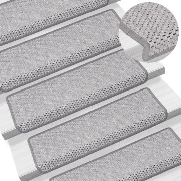 Gossi covorase autoadezive pentru scari, 15 buc. bej, 65x21x4cm sisal