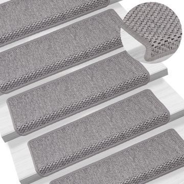 Gossi covorase autoadezive scari, 15 buc., argintiu, 65x21x4cm, sisal