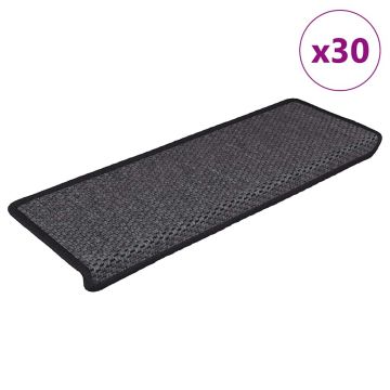 Gossi covorase autoadezive scari 30 buc antracit 65x21x4 aspect sisal