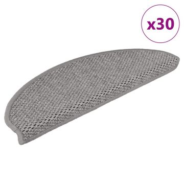 Gossi covorase autoadezive scari, 30 buc., argintiu, 65x21x4cm, sisal