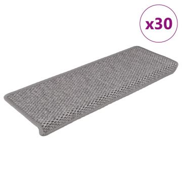 Gossi covorase autoadezive scari, 30 buc., argintiu, 65x21x4cm, sisal