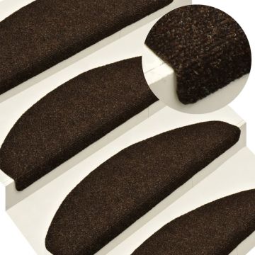 Gossi covorase autoadezive scari, 5 buc., maro, 65x21x4 cm, buclat