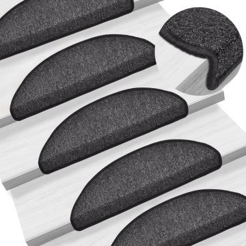 Gossi covorase de scara, 10 buc., antracit, 56x17x3 cm