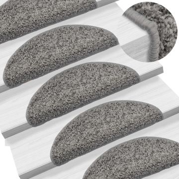 Gossi covorase de scara, 10 buc.,gri, 56x17x3 cm