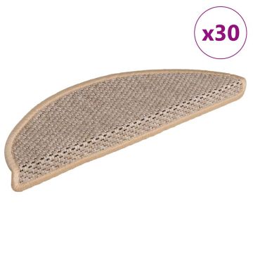 Gossi covorase de scara autoadezive aspect sisal 30 buc. bej deschis