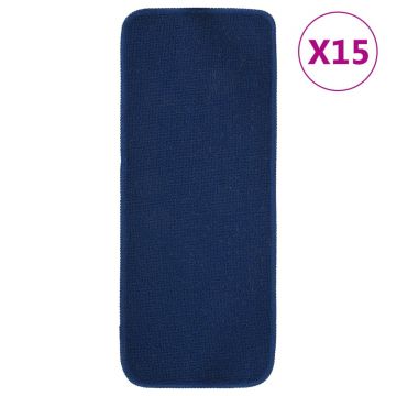 Gossi covorase de scari, 15 buc., bleumarin, 60x25 cm, dreptunghiular
