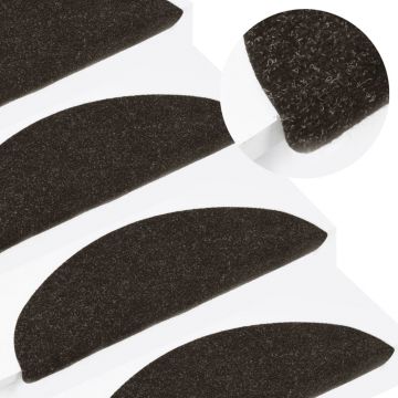 Gossi covorase de scari autoadezive, 10 buc., antracit, 65x22,5x3,5cm