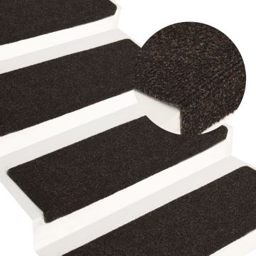 Gossi covorase de scari cusatura punch, 15 buc. maro inchis 65x21x4cm