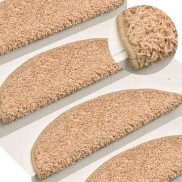 Gossi covorase pentru trepte scara, 15 buc., auriu, 65 x 21 x 4 cm