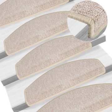 Gossi covorase pentru trepte scara, 15 buc., gri taupe, 65x24x4 cm