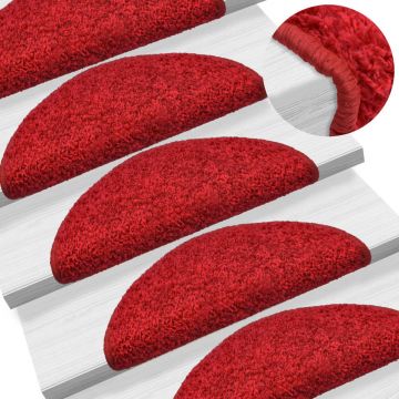 Gossi covorase pentru trepte scara, 15 buc., rosu, 65x21x4 cm