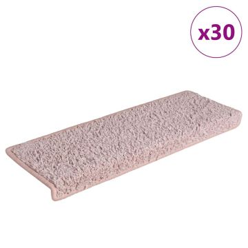 Gossi covorase scara 30 buc 65x21x4 cm alb si roz